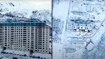 شهری در آلاسکا با تنها یک ساختمان؛ همه مردم در این برج زندگی می‌کنند!+عکس