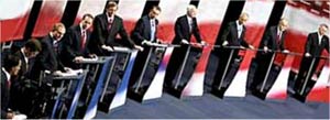 ۴ماه مه ۲۰۰۷ ـ حرفهای جنگجویانه در مناظره نامزدها حزب جمهوریخواه
