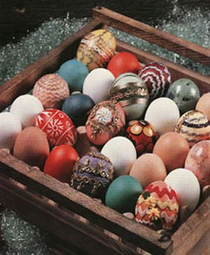تخم مرغهای رنگی سفره هفت سین (تخم‌مرغ‌ با طرح‌ برگ‌ )