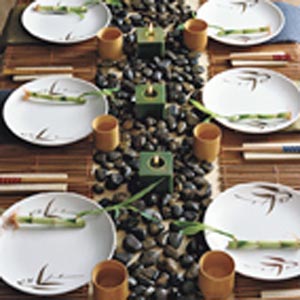 تزئین میز غذا با سنگ
