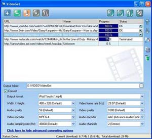 دانلود فایل های ویدیویی VideoGet v۳.۰.۲.۳۹