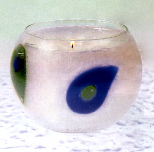 شمع ژله‌ای با تزئین دو قطره اشک