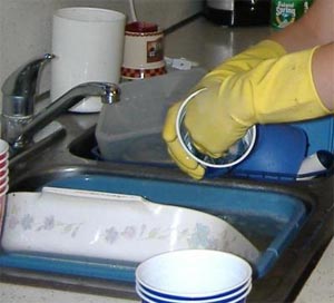 شستن ظروف میزبانی