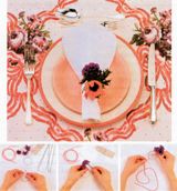 دستمال سفره با حلقه‌ای از گل