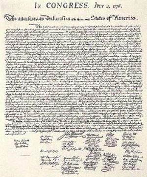 ۴ ژوئیه سال ۱۷۷۶ ـ سالروز صدور اعلامیه استقلال ایالات متحده امریکا