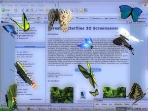محافظ نمایش با رقص پروانه ها Desktop Butterflies ۳D Screensaver