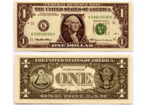 مفهوم طرح ها و نمادهای یک دلاری