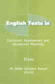 English texts in curriculum development and educational planning