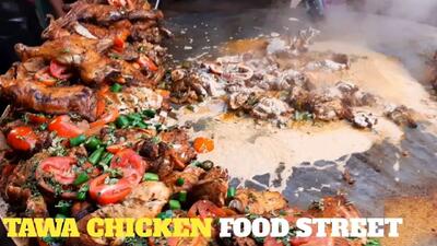 (ویدئو) غذای خیابانی مشهور در هند؛ فرآیند پخت 20 کیلو واوایشکای مرغ