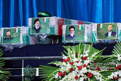 اسلامی، لاریجانی و صالحی در مراسم تشییع پیکر شهید امیرعبداللهیان
