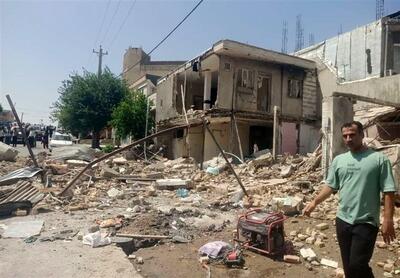 تصاویر تازه از انفجار مرگبار لوله گاز در شهر آبدانان (فیلم)