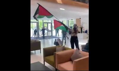 حمله به دانشجویان حامی فلسطین در دانشگاه دوبلین ایرلند (فیلم)