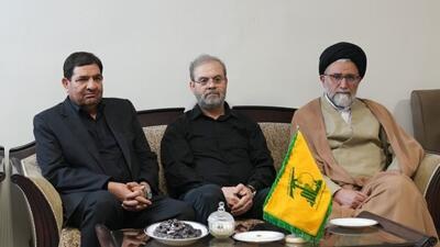 عکسی از مخبر در دفتر مرکزی حزب‌الله لبنان