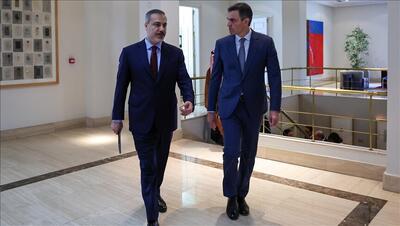 دیدار وزیر خارجه ترکیه با نخست‌وزیر اسپانیا با تمرکز بر جنگ غزه