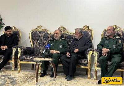 تصاویری از حضور فرمانده کل سپاه در منزل پدری سرتیم حفاظت رئیس جمهور شهید+ویدئو