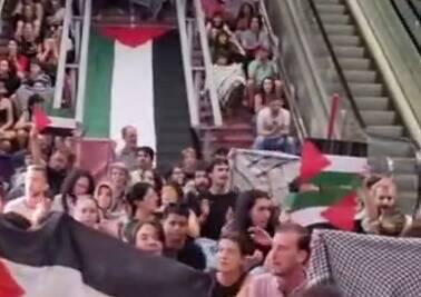 فیلم/ تجمع حامیان فلسطین در ایستگاه‌ راه‌آهن اسپانیا