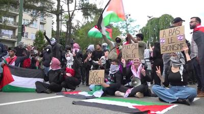 ویدیوها. تظاهرات حامیان فلسطین در بلژیک و درگیری آن‌ها با پلیس