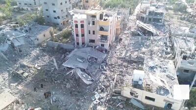 تصاویر اختصاصی «العربیه» ویرانی گسترده برجای مانده از حملات اسرائیل (فیلم)