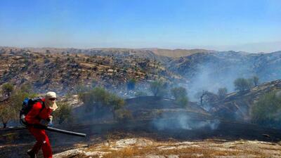 مهار آتش سوزی«آب‌نارو» شهرستان کهگیلویه