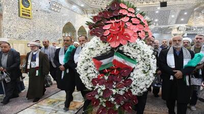 ادای احترام مسئولین دفاتر حماس و جهاد اسلامی به شهید امیرعبداللهیان