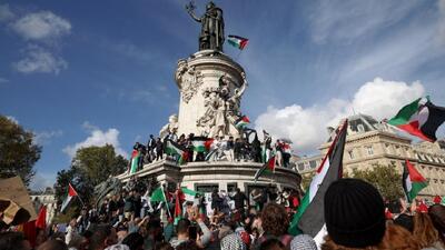تظاهرات در پاریس در حمایت از غزه + فیلم