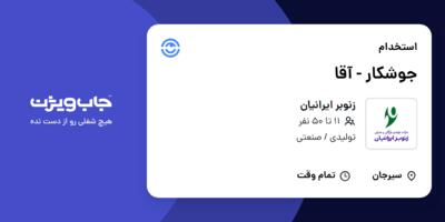 استخدام جوشکار - آقا در زنوبر ایرانیان