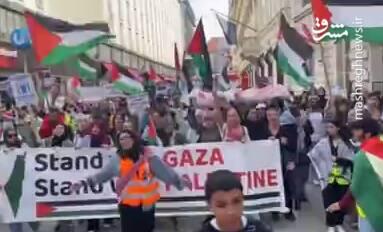 فیلم/ تظاهرات همبستگی با فلسطین در سوئیس