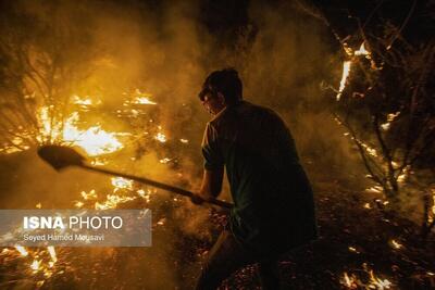 (تصاویر) آتش سوزی در بخش‌های وسیعی از پارک ملی کرخه