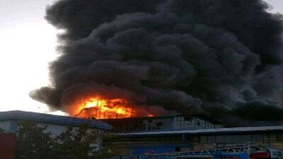 آتش سوزی در یکی از واحد‌های تولیدی بهار