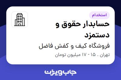 استخدام حسابدار حقوق و دستمزد در فروشگاه کیف و کفش فاضل