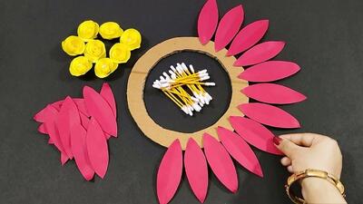 ایده دکور دیواری زیبا / با کمترین امکانات و با کاغذهای رنگی دیوارکوب بساز