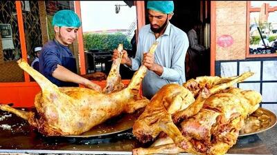 غذای خیابانی در پاکستان؛ پخت پلو بریانی بره در راولپندی (فیلم)