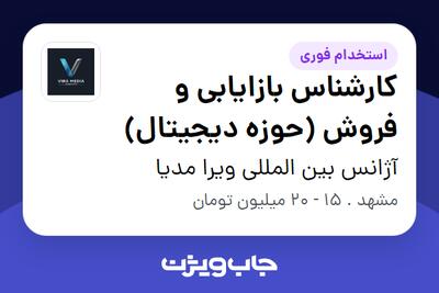 استخدام کارشناس بازایابی و فروش (حوزه دیجیتال) در آژانس بین المللی ویرا مدیا