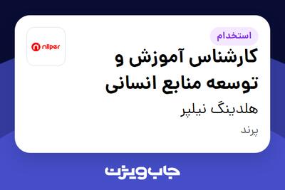 استخدام کارشناس آموزش و توسعه منابع انسانی در هلدینگ نیلپر
