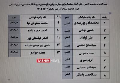 انتخاب هیئت اجرایی انتخابات میاندوره مجلس حوزه تبریز - تسنیم