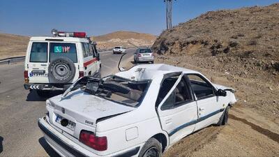 واژگونی خودروی سواری در محور تاکستان - همدان با ۳ مصدوم