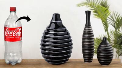 بازیافت بطری پلاستیکی / نحوه ساخت گلدان گل با بطری نوشابه