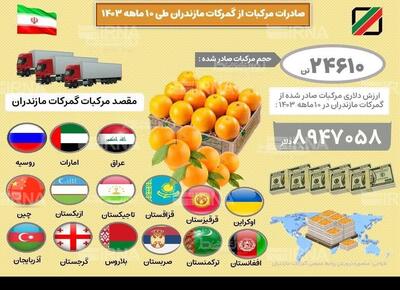 اینفوگرافیک| صادرات مرکبات از مازندران در یک نگاه