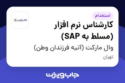 استخدام کارشناس نرم افزار (مسلط به SAP) در وال مارکت (آتیه فرزندان وطن)