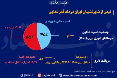 اینفوگرافی/ نیمی از شهرنشینان ایران در دام فقر غذایی | اقتصاد24