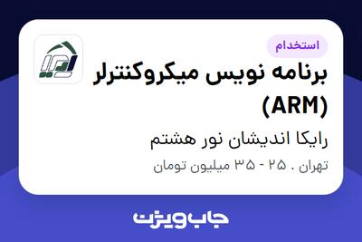 استخدام برنامه‌ نویس میکروکنترلر (ARM) در رایکا اندیشان نور هشتم