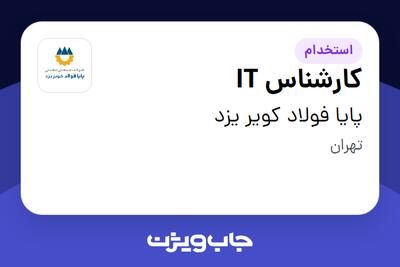 استخدام کارشناس IT در پایا فولاد کویر یزد