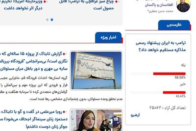 تطابق نتیجه نظرسنجی تابناک با پیشنهاد ترامپ به ایران؛ «حاضرم با مقامات ایران تماس بگیرم» 