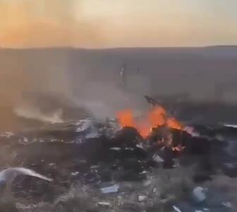 اولین تصاویر از سقوط یک هواپیمای سبک در منطقه رامنسکویه در حومه مسکو
