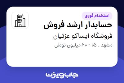 استخدام حسابدار ارشد فروش در فروشگاه ایساکو عزتیان