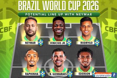 اکسپلور طرفداری؛ ترکیب منتخب تیم ملی برزیل در جام جهانی 2026 با حضور نیمار، وینیسیوس و رافینیا - پارس فوتبال