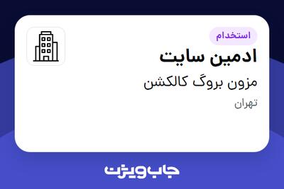 استخدام ادمین سایت در مزون بروگ کالکشن