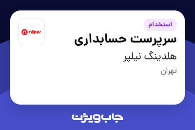 استخدام سرپرست حسابداری در هلدینگ نیلپر
