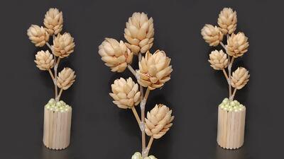 ایده های تزیین خانه با صنایع دستی / با پوست پسته گل بساز