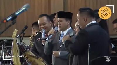 اجرای مارش نظامی عثمانی در حضور اردوغان در اندونزی
